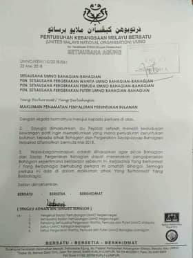 Umno tarik peruntukan kewangan semua bahagian?