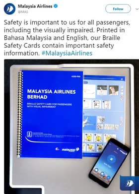 MAS perkenal panduan keselamatan Braille