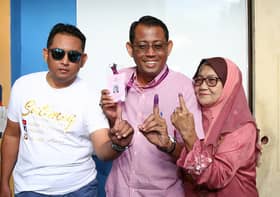 Halimey selesai buang undi bersama keluarga