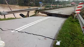 Jambatan ditutup, mendapan serius di Jalan Kampung Rantau Panjang