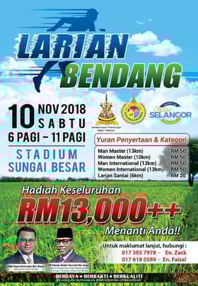 500 peserta bakal jaya Larian Bendang Sabak Bernam