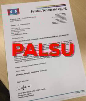 KEADILAN nafi wujud surat bantahan calon PRK Semenyih
