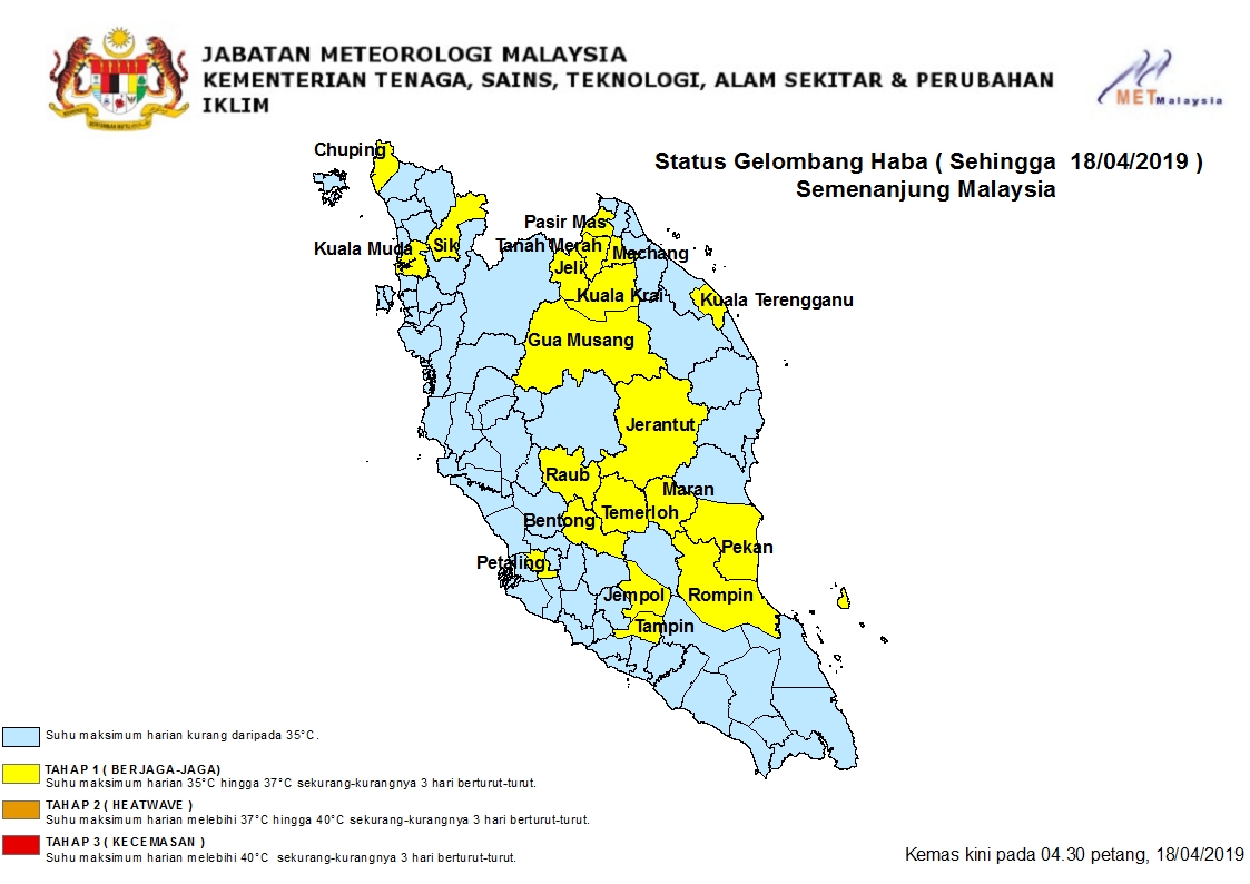 Petaling dilanda suhu panas tahap berjaga-jaga