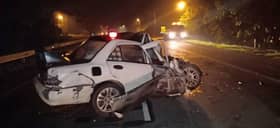 Lelaki maut tersepit, kereta bertembung bas ekspres