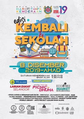 Shah Alam Hari Tanpa Kenderaan bertema `Back To School' Ahad ini