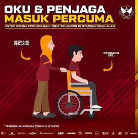 OKU, pembantu masuk percuma ke Stadium Shah Alam