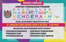 Jom sertai sambutan Shah Alam Hari Tanpa Kenderaan Ahad ini