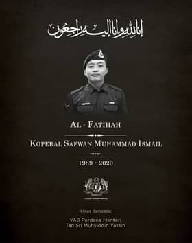PM ucap takziah kematian Koperal Safwan