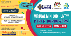 Over 4,000 job vacancies for PTPTN borrowers at virtual mini job hunt