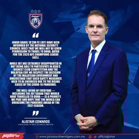 JDT to miss AFC Champions League campaign in Qatar as borders remained closed