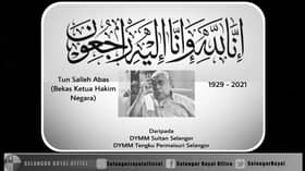 Sultan zahir takziah, sedih pemergian Tun Salleh Abas