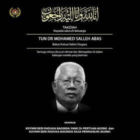 Agong, Raja Permaisuri convey condolences to family of Salleh Abas