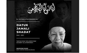 Selangor MB conveys condolences to family of Datuk Jamali Shadat 
