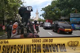 Suicide bomb attack outside church in Indonesia's Makassar, 14 injured