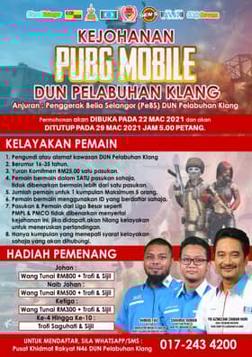 DUN Pelabuhan Klang anjur kejohanan PUBG Mobile bulan depan