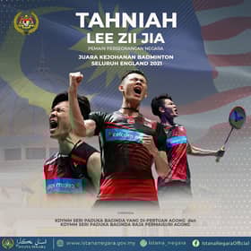 Agong ucap tahniah kepada Zii Jia rangkul juara All England