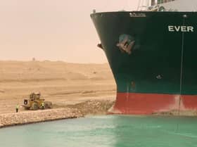 Suez Canal blocked by huge container ship after dust storm