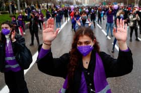 Thousands of women protest in Spain demanding equality, condemning violence