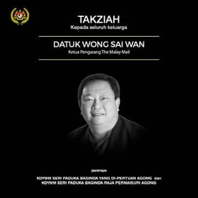 Agong, Permaisuri extend condolences to Wong Sai Wan's family