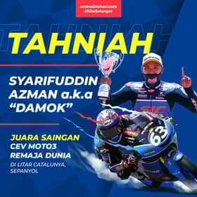 MB congratulates rider Syarifuddin over victory in Spain
