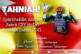 Selangor Sultan, Permaisuri congratulate rider Syarifuddin for victory in World Junior CEV Moto3 race