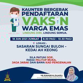 Mobile counter for vaccination registration opens in Sasaran Sungai Buloh today