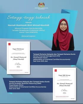 Pelajar perakaunan UiTM ungguli peperiksaan ACCA dalam negara dan dunia