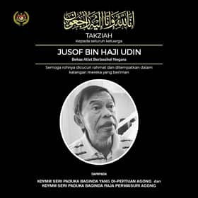 King, Queen convey condolences to Jusof Udin's family