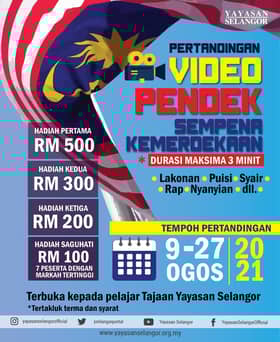 Pelajar Yayasan Selangor dipelawa sertai pertandingan cipta video merdeka