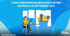 Bekalan elektrik tidak dipotong sehingga 30 September