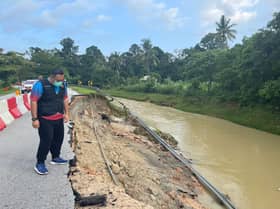 Jalan rosak, laluan Hulu Yam Lama-Hulu Yam Bharu ditutup sementara