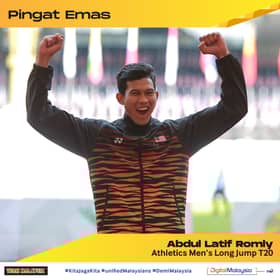 Jaguh lompat jauh para raih emas ketiga negara