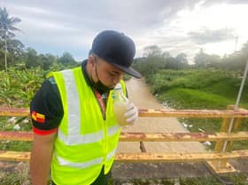 Luas collecting samples daily to ensure water sources free of risks, pollution