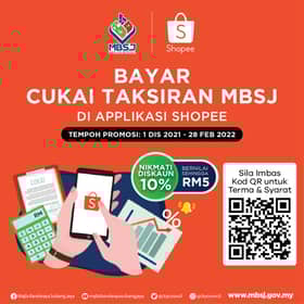 Bayar cukai taksiran MBSJ di Shopee, nikmati potongan 10 peratus