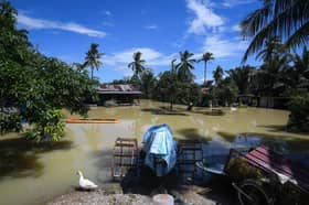 Ibu gendong bayi, tiga anak panjat bumbung elak banjir