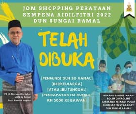 DUN Sungai Ramal tawar baucar beli-belah RM100 sempena Aidilfitri
