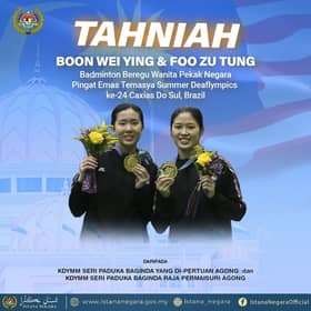 Badminton women's doubles pair ends Malaysia's 21-year gold drought in Deaflympics