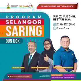 Saringan kesihatan percuma DUN Ijok di SJK(C) Yuk Chih, Bestari Jaya esok