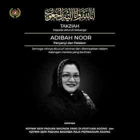 Agong, permaisuri zahir takziah kepada keluarga Adibah Noor