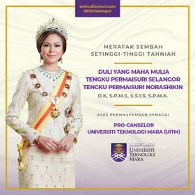 MB ucap tahniah pemasyhuran Tengku Permaisuri Selangor sebagai Pro-Canselor UiTM