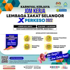 Golongan asnaf dipelawa sertai karnival kerjaya Zakat Selangor