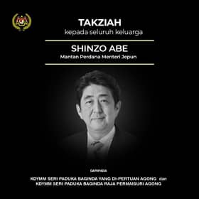 Agong, Permaisuri zahir takziah kepada keluarga bekas PM Jepun Shinzo Abe