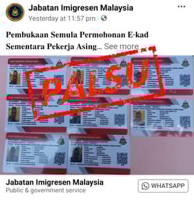 Orang ramai dinasihat tidak terpedaya hebahan di Facebook palsu imigresen