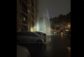 'Air terjun' tangki pecah rosakkan enam kenderaan di Sepang