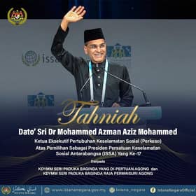 Agong, Raja Permaisuri congratulate Socso chief executive on being elected ISSA president