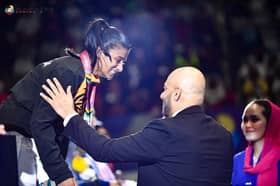 Shahmalarani strikes gold at karate series a in Jakarta