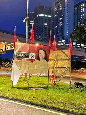 Poster kempen dikoyak, calon mohon penduduk kongsi rakaman CCTV