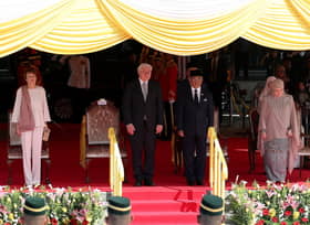 German President accorded state welcoming ceremony at Parliament Square