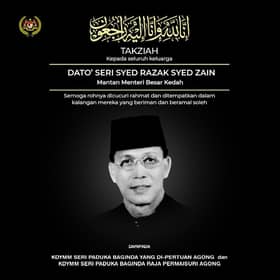 King, Queen convey condolences to Syed Razak's family