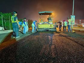 Infrasel baik pulih, turap jalan di Klang, Rawang